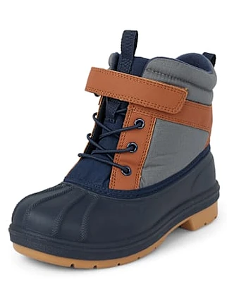 Boys Colorblock Lace Up Boots