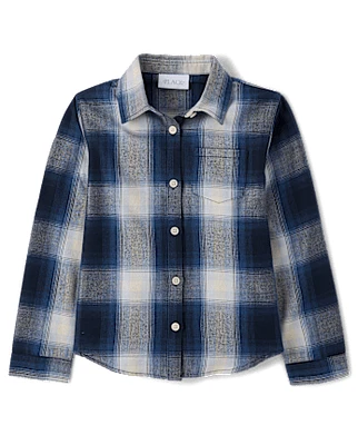 Girls Plaid Flannel Button Up Shirt