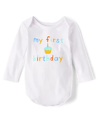 Baby First Birthday Graphic Bodysuit