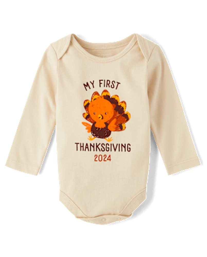 Body unisexe Bébé First Thanksgiving imprimé