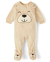 Unisex Baby And Toddler Matching Family Bear Fleece Footed One Piece Pajamas