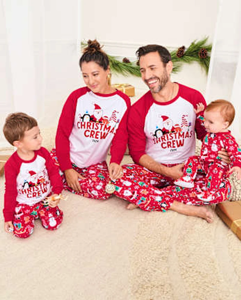 Pyjama Mixte Adulte Famille assortie de Noël Crew 2024 coton Et micromolleton