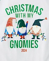 Adult Matching Family Glow Christmas Gnomies Cotton And Microfleece Pajamas