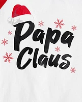 Mens Matching Family Papa Claus Cotton And Microfleece Pajamas