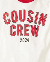 Pyjama unisexe pour enfants Cousin Crew 2024 en coton et micromolleton coupe ajustée