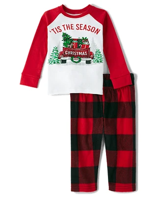 Unisex Baby And Toddler Matching Family 'Tis The Season Snug Fit Cotton Microfleece Pajamas