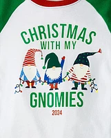 Pyjama Mixte Enfant Famille assortie phosphorescent de Noël Gnomies Snug Fit coton et micromolleton