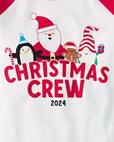 Pyjama Mixte Enfant Famille assortie de Noël Crew 2024 Snug Fit coton Et micromolleton