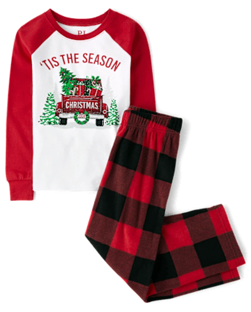 Pyjama Mixte Enfant Famille assortie 'Tis The Season Snug Fit en coton et micromolleton