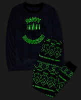 Adult Matching Family Glow Hanukkah Cotton Pajamas