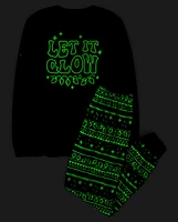 Pyjama unisexe Adulte Famille assorti phosphorescent de Noël Lights coton