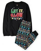 Pyjama unisexe Adulte Famille assorti phosphorescent de Noël Lights coton