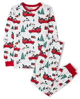 Pyjama unisexe adulte Famille assorti Truck coton