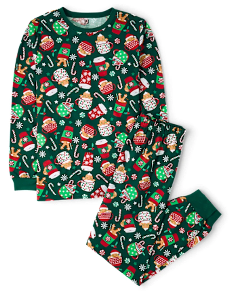 Pyjama unisexe adulte Famille assorti Hot Cocoa Mugs en coton