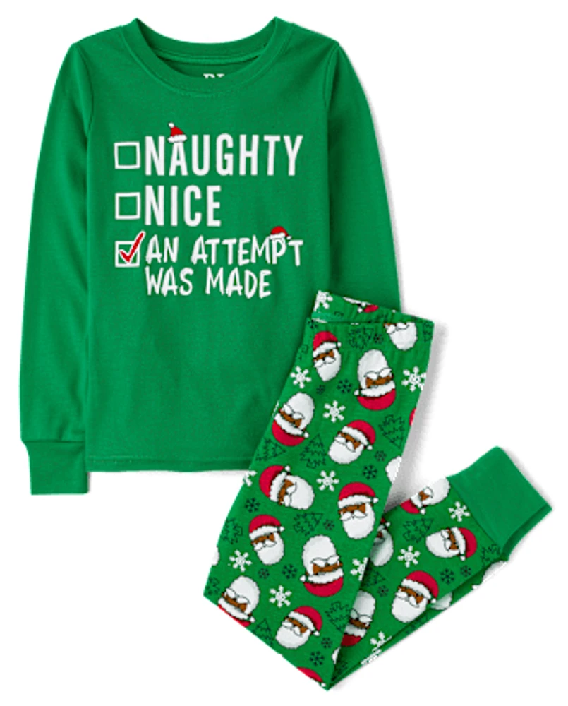 Kids Glow Nice List Snug Fit Cotton Pajamas