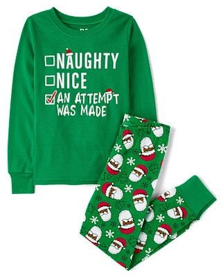 Unisex Kids Glow Nice List Snug Fit Cotton Pajamas