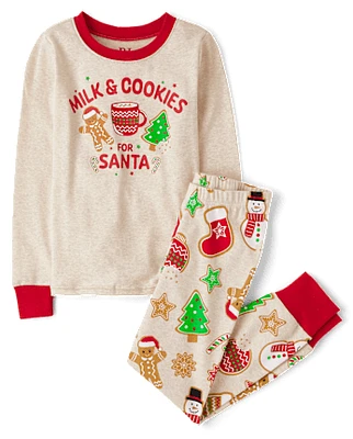 Unisex Kids Christmas Cookie Snug Fit Cotton Pajamas