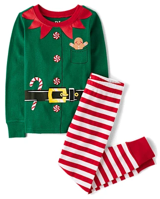 Unisex Kids Elf Snug Fit Cotton Pajamas