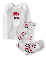 Pyjama en coton unisexe pour enfants, Famille assorti, phosphorescent, Santa, lunettes de soleil, Snug Fit