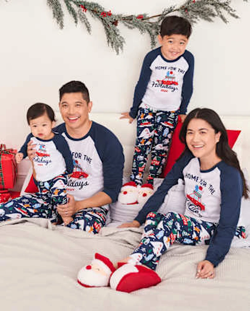 Kids Famille assortie Pyjama en coton ajusté pour la maison les vacances