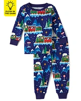 Unisex Baby And Toddler Glow Christmas Train Snug Fit Cotton Pajamas