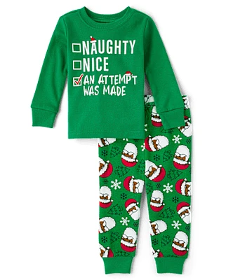 Pyjama unisexe Bébé Et tout-petit phosphorescent Nice List Snug Fit coton