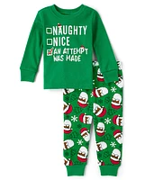 Pyjama unisexe Bébé Et tout-petit phosphorescent Nice List Snug Fit coton