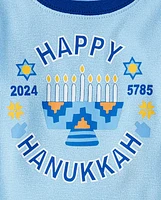 Pyjama unisexe bébé et tout-petit Famille assorti phosphorescent Hanukkah Snug Fit coton