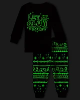 Pyjama unisexe bébé et tout-petit Famille assorti phosphorescent de Noël Lights Snug Fit coton