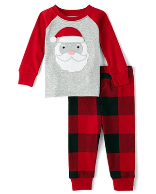 Baby And Toddler Santa Face Snug Fit Cotton Pajamas