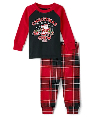 Unisex Baby And Toddler Matching Family Christmas Crew 2024 Snug Fit Cotton Pajamas