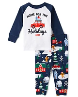 Unisex Baby And Toddler Matching Family Home For The Holidays Snug Fit Cotton Pajamas