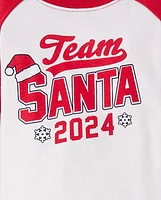 Unisex Baby And Toddler Matching Family Team Santa 2024 Snug Fit Cotton Pajamas