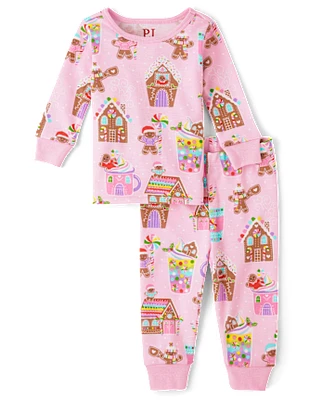 Baby And Toddler Girls Gingerbread Snug Fit Cotton Pajamas