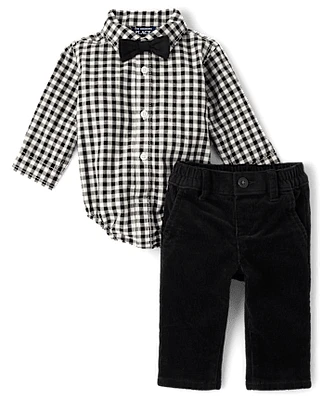 Baby Boys Dad And Me Gingham Poplin 2-Piece Outfit Set