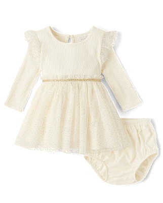 Baby Girls Ribbed Tutu Dress