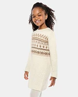 Girls Mommy And Me Fairisle Sweater Dress