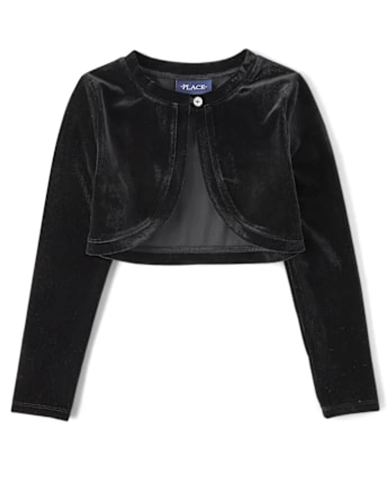 Girls Velour Shrug