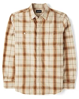 Mens Dad And Me Plaid Flannel Button Up Shirt