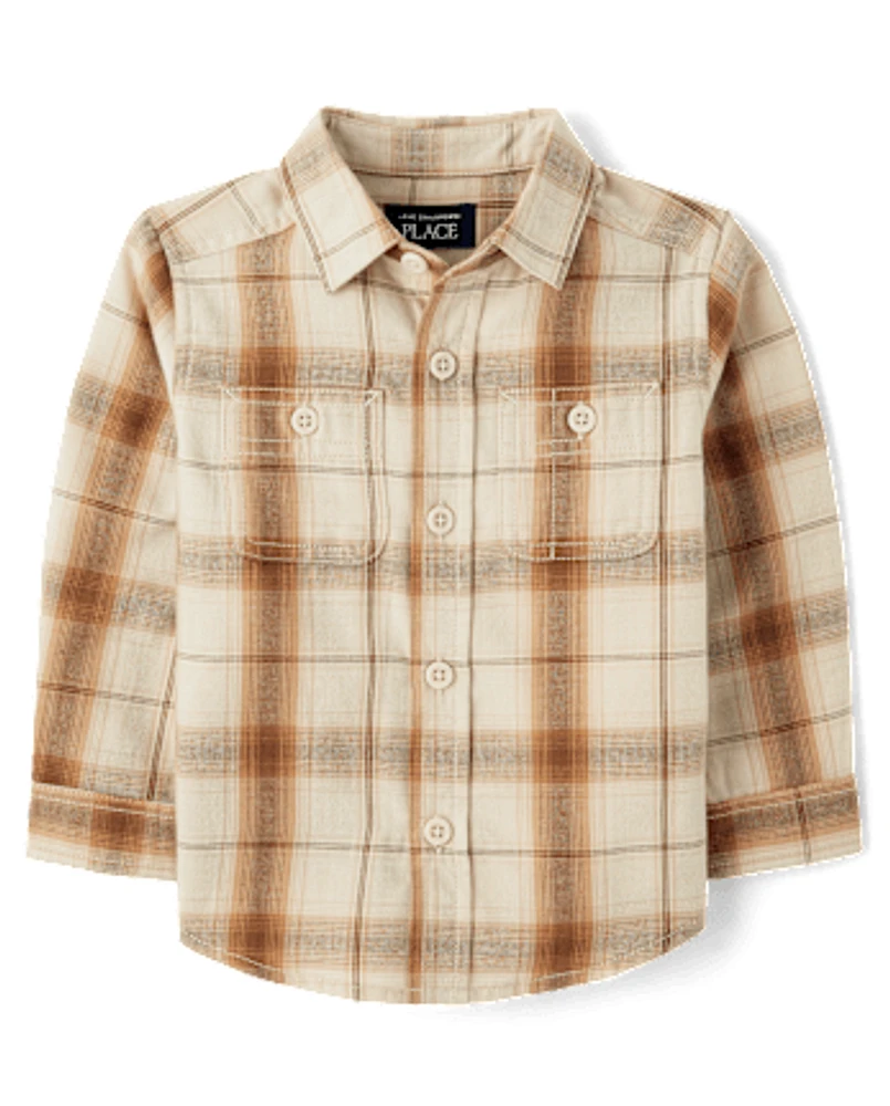 Baby And Toddler Boys Dad Me Plaid Flannel Button Up Shirt