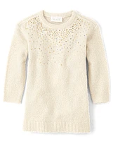 Baby And Toddler Girls Sequin Sweater Dress