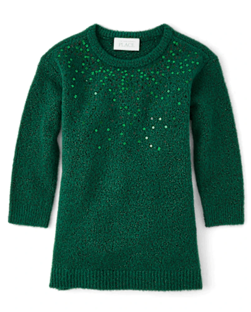 Baby And Toddler Girls Sequin Sweater Dress