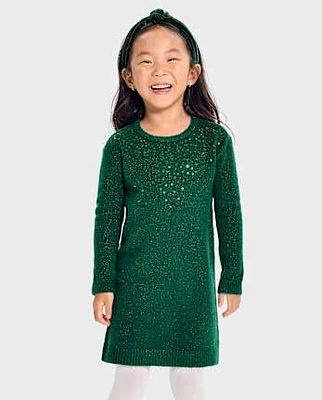 Baby And Toddler Girls Sequin Sweater Dress