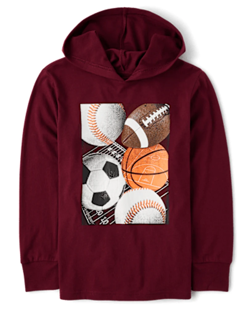 Boys Graphic Hooded Top