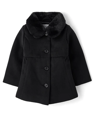 Toddler Girls Bow Coat