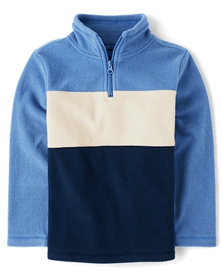 Boys Colorblock Microfleece Half Zip Pullover