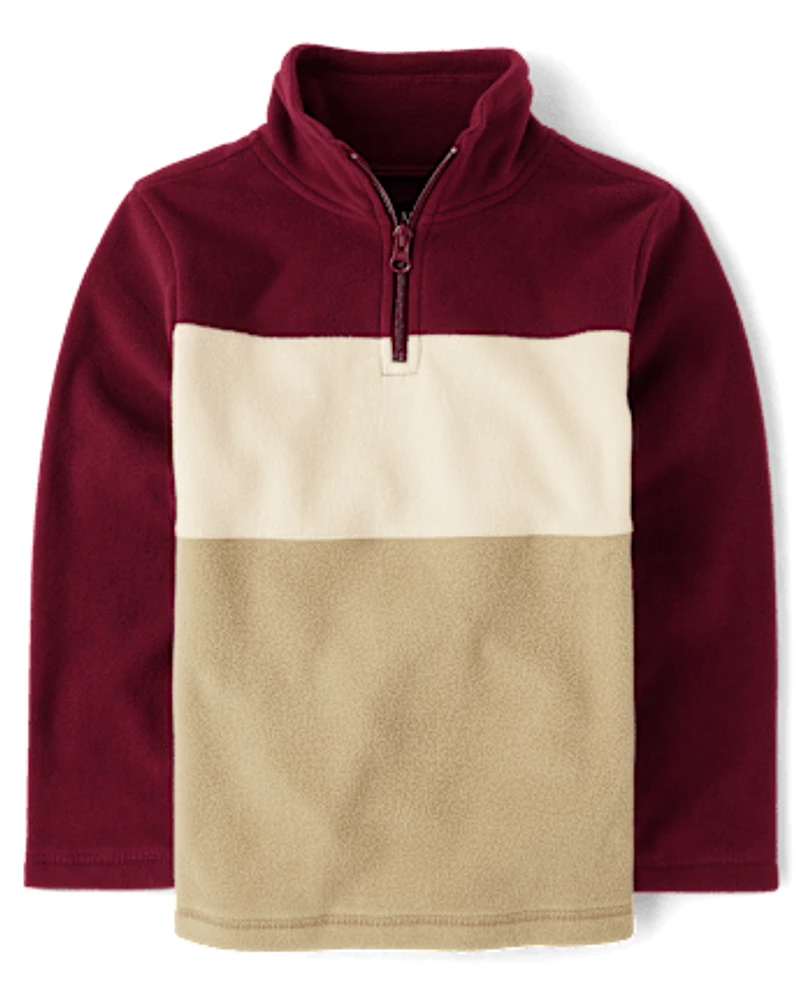 Boys Colorblock Microfleece Half Zip Pullover