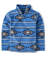 Boys Print Microfleece Half Zip Pullover