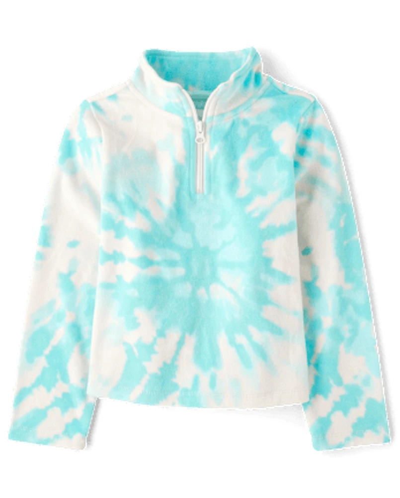 Girls Print Microfleece Half Zip Pullover