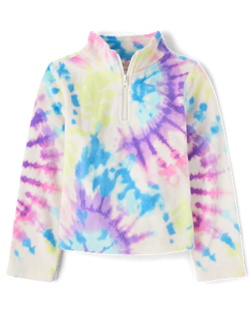 Girls Print Microfleece Half Zip Pullover